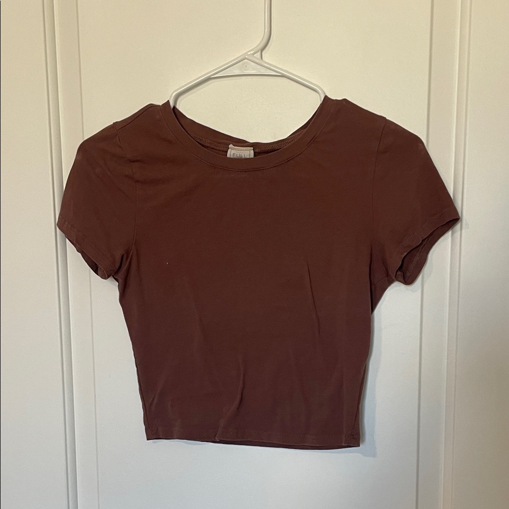 Full Tilt Chocolate Brown Crop Top